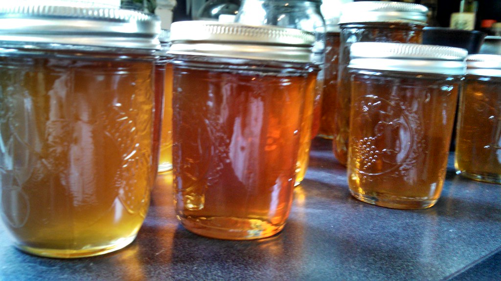 Honey in Glass Jars