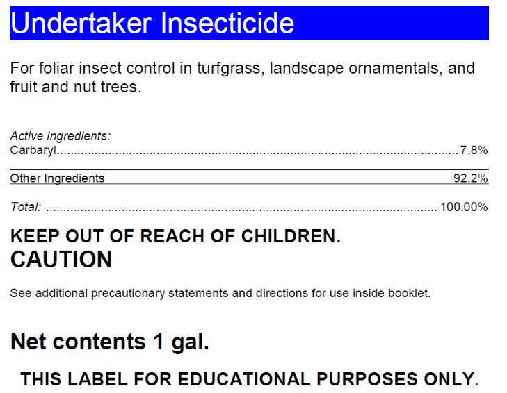 Insecticide label
