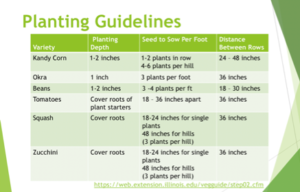 Planting guidelines