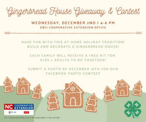 Cover photo for 4-H Gingerbread House Kit Giveaway and Contest Information