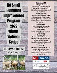 Cover photo for Small Ruminant Webinar Series