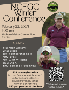 Cover photo for NC Forage and Grassland Council Winter Conference