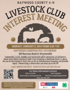 Cover photo for Haywood County 4-H Livestock Interest Meeting