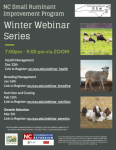 Cover photo for Small Ruminant Winter Webinar Series