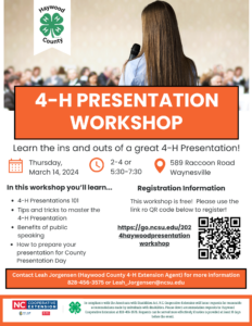 Orange and white flyer advertising Presentation Workshops