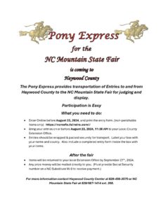 Cover photo for Mountain State Fair - Exhibit Entry and Pony Express Information