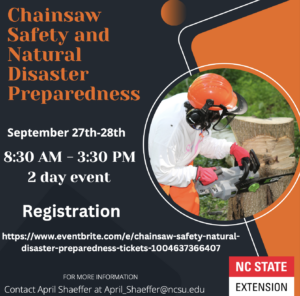 Cover photo for Chainsaw Safety & Farm Natural Disaster Preparedness Workshop